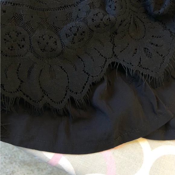 Free People Black Lace Verushka High Neck Button Down Back  Sleeves Mini Dress 6 - Picture 8 of 14